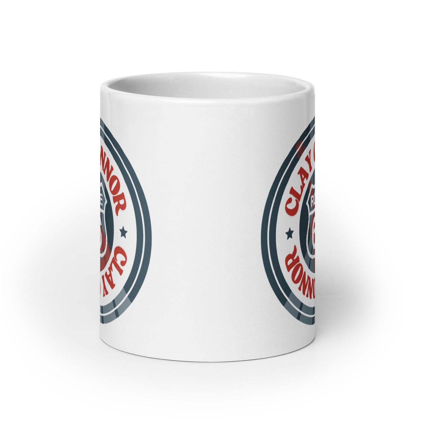 White glossy mug